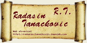Radašin Tanacković vizit kartica